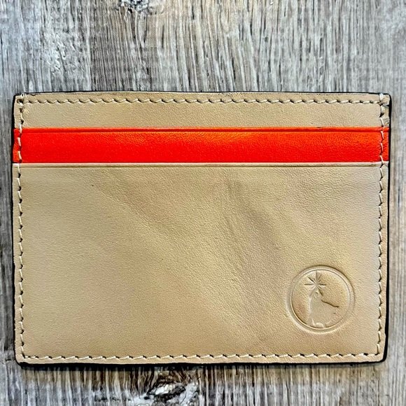 NEW Star Wars Luke Skywalker Sesame Beige & Orange Leather ID Card - Picture 1 of 2